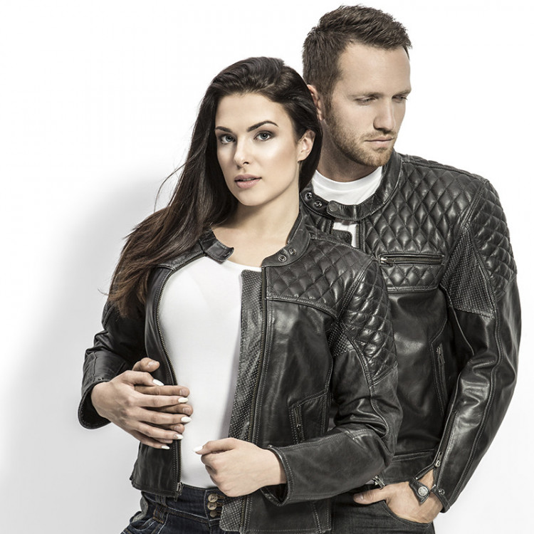 4SR dames leren motorjas Scrambler Lady Petroleum