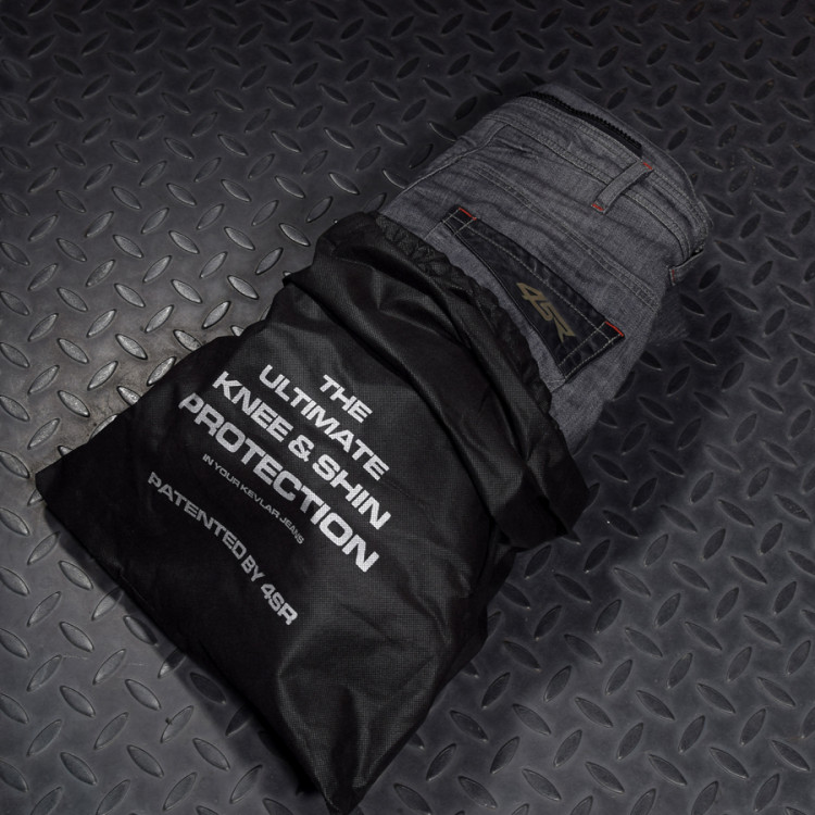 4SR šedé moto jeans Cool Grey s patentovaným systémem uchycení chráničů