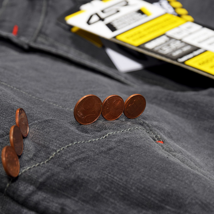 4SR pánské kevlarové jeans Club Sport Grey - magnetická kapsa