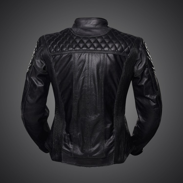 4SR dames leren motorjas Scrambler Lady Petroleum