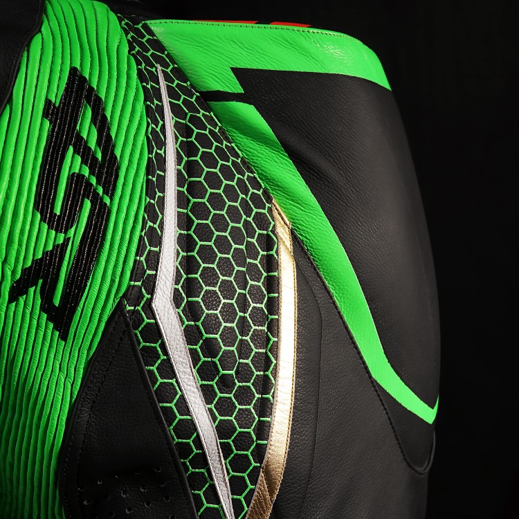 4SR Racing Monster Green AR Airbag Ready Lederen Motorpak 5