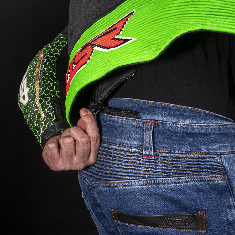 4SR RR Evo III Monster Green AR Airbag Ready Lederen Motorpak 8