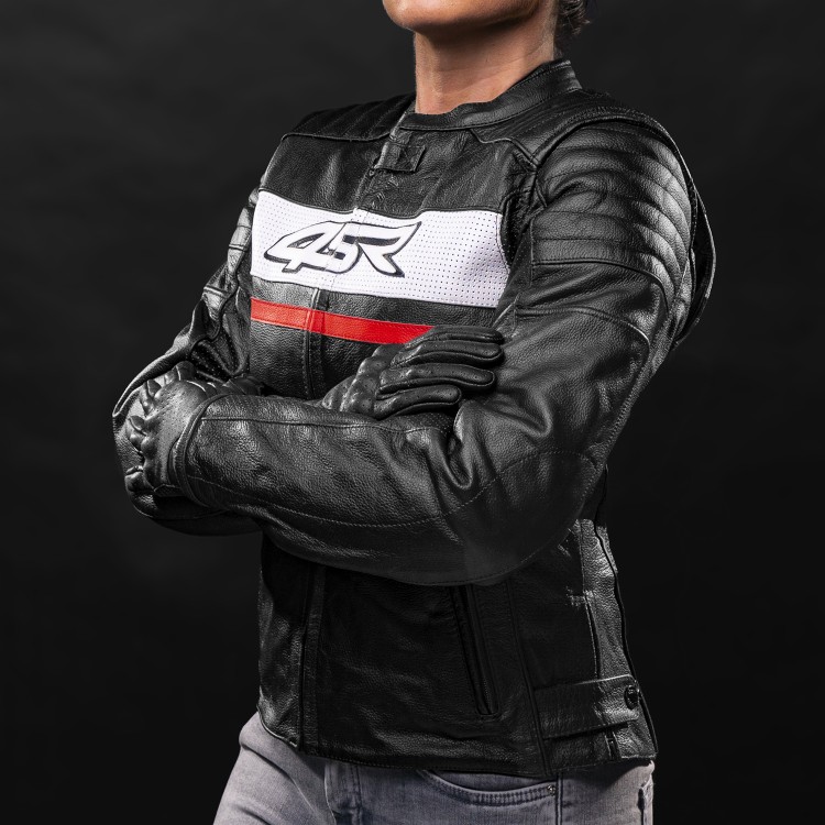 4SR lederen motorjas Roadster Lady III – Red 5