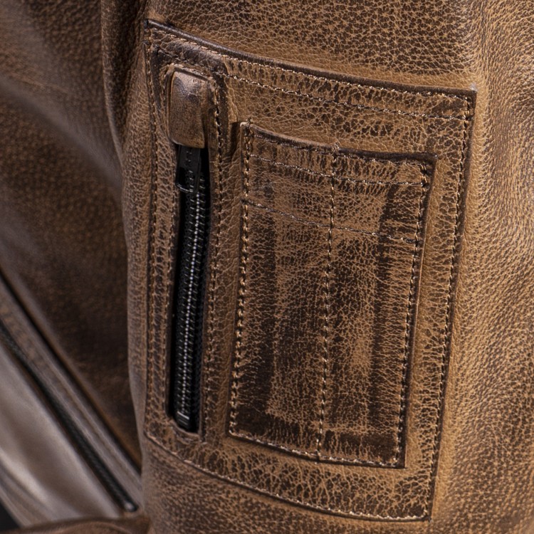 4SR Leren jas Bomber Jacket Brown Patina