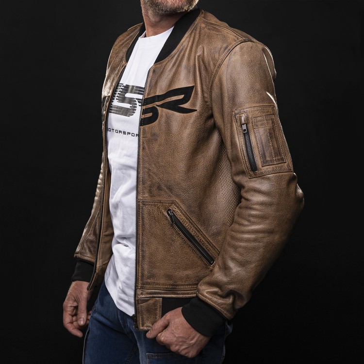 4SR Leren jas Bomber Jacket Brown Patina