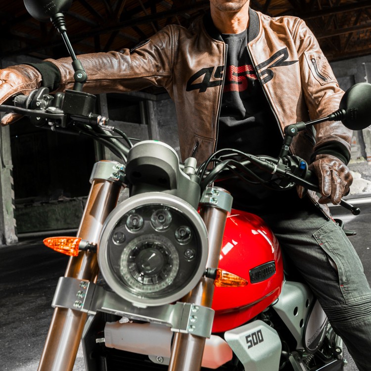 4SR Leren jas Bomber Jacket Brown Patina