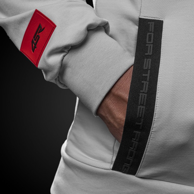 4SR Capuchon Hoodie Logo Zip Grey 3