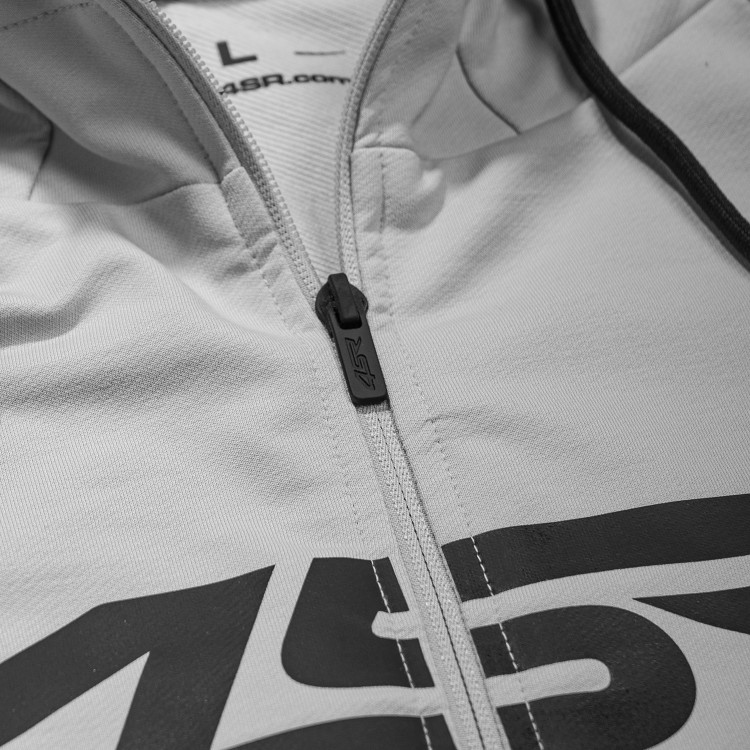 4SR Capuchon Hoodie Logo Zip Grey 5