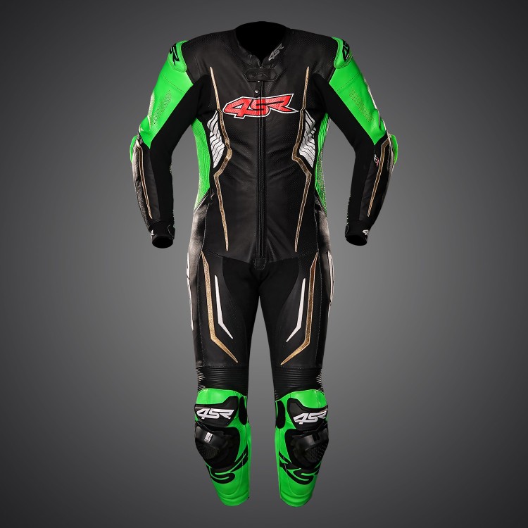 4SR Racing Monster Green AR Airbag Ready Lederen Motorpak 2