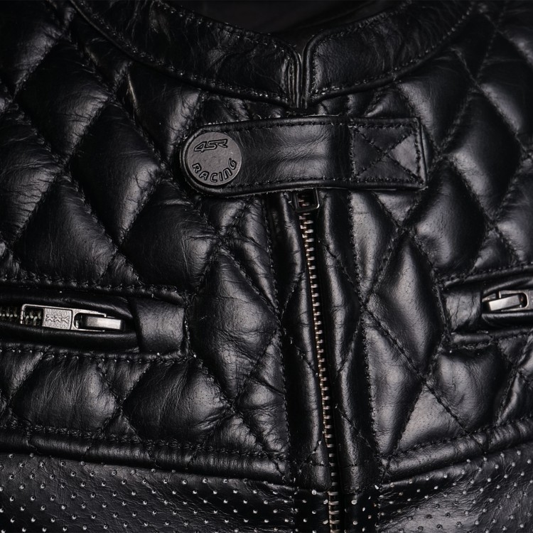 4SR Scrambler Petroleum II leren motorjas