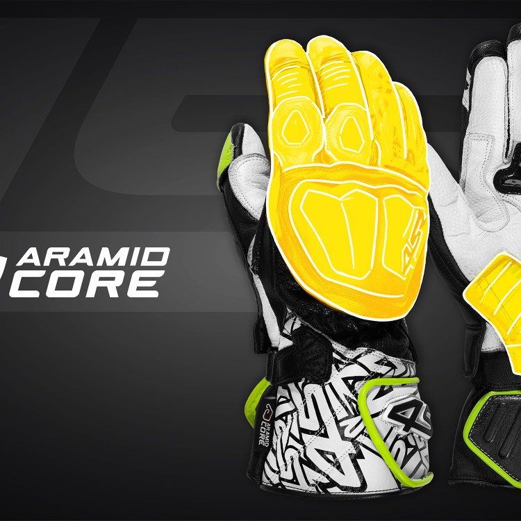 4SR sport motorhandschoenen RR Aramid Core White