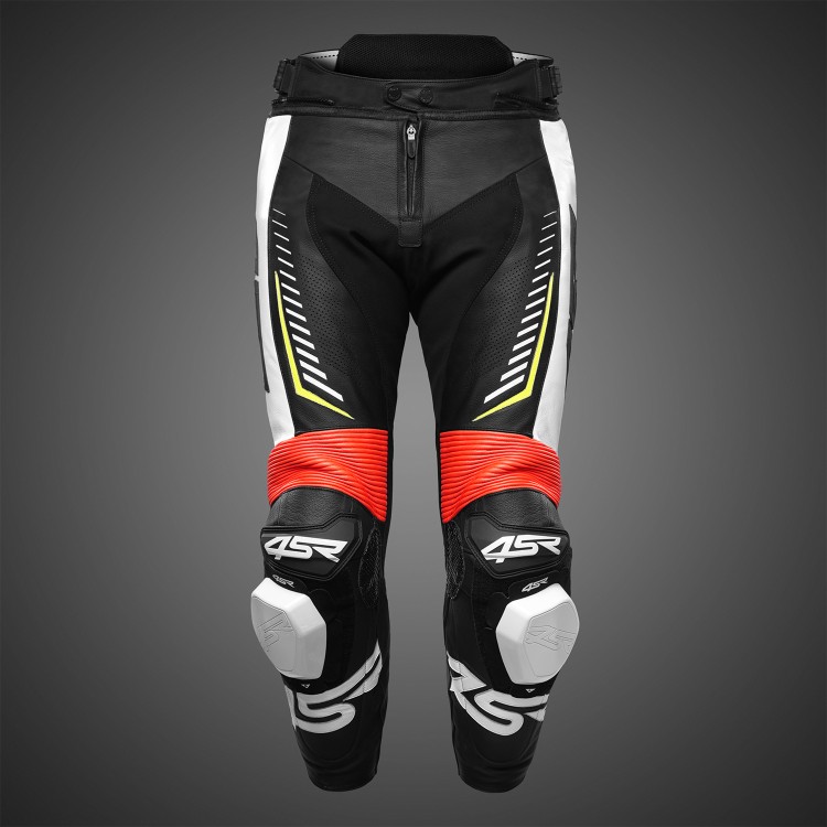 4SR leren motorbroek met sliders TR3 Evo Neon