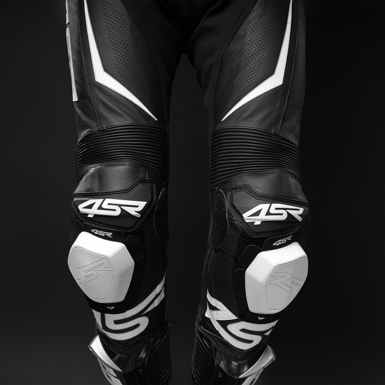 4SR leren motorbroek met sliders TR3 Evo BW