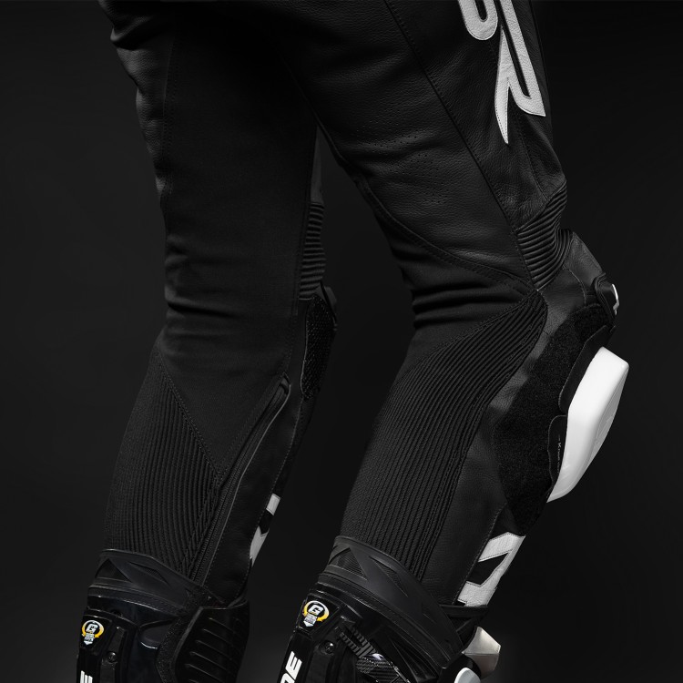 4SR leren motorbroek met sliders TR3 Evo BW