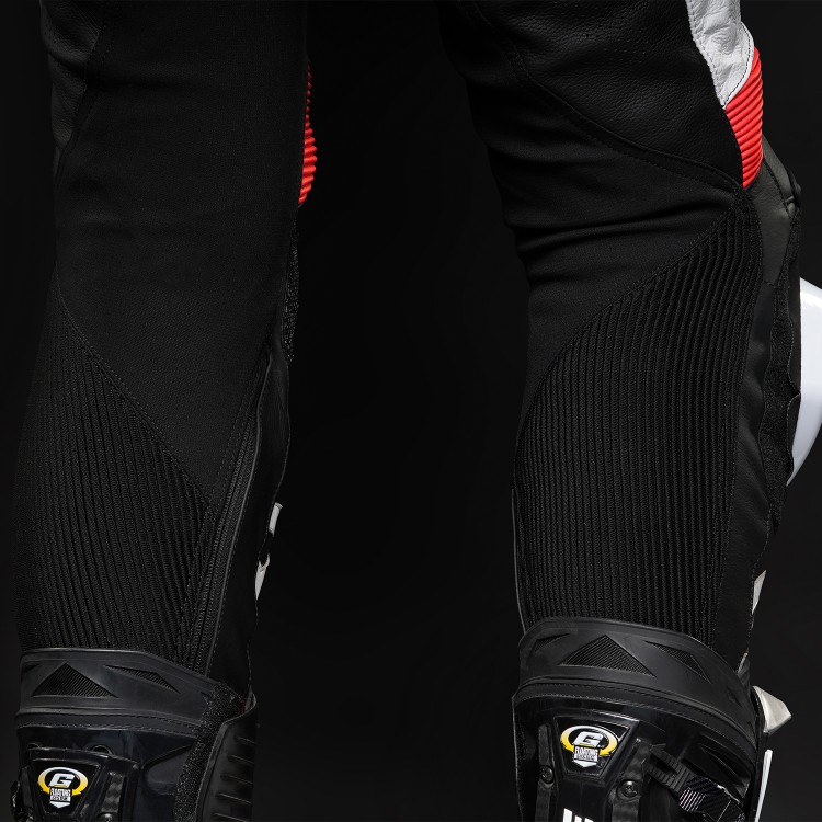 4SR leren motorbroek met sliders TR3 Evo Neon