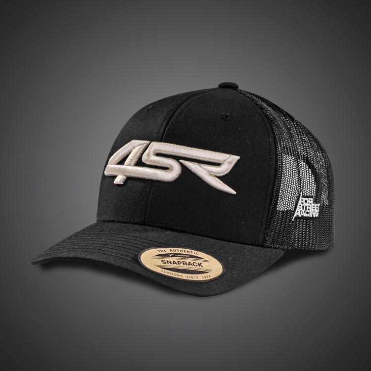 4SR Royal Black Snapback Cap met 3D-borduursel 1