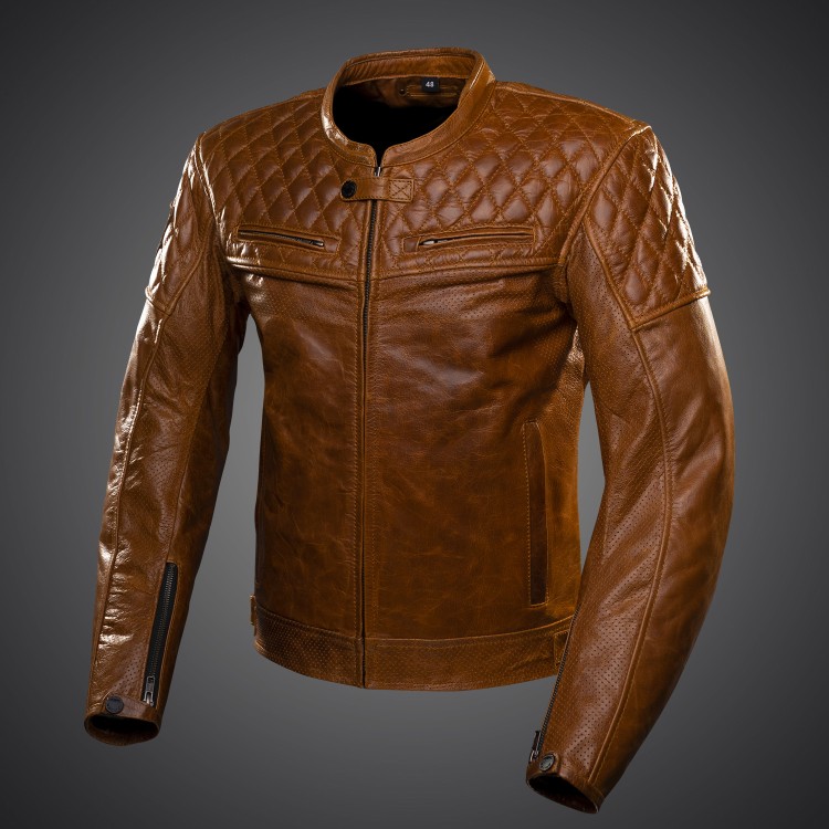 4SR Scrambler Cognac II: Luxe en veilige motorjas van premium buffelleer 1