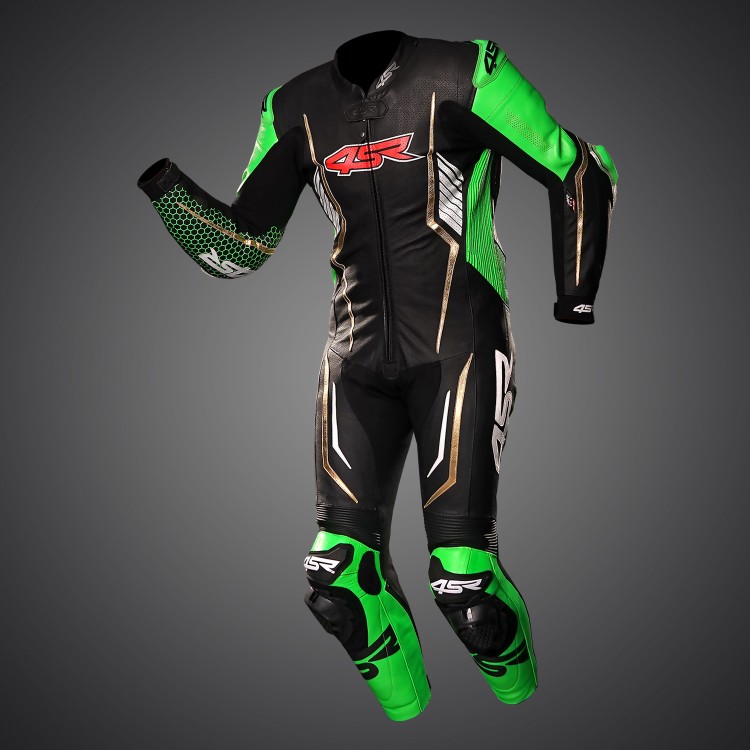4SR Racing Monster Green AR Airbag Ready Lederen Motorpak 1
