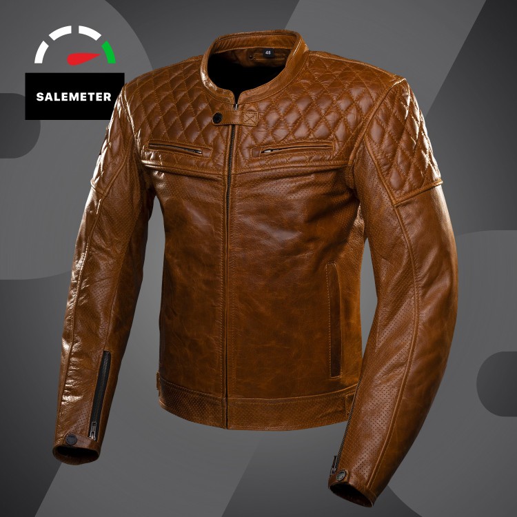 4SR Scrambler Cognac II leren motorjas