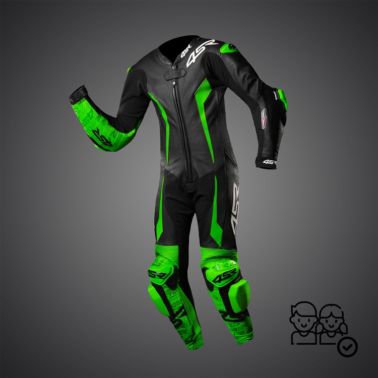 4SR eendelig kinderpak Racing Junior Green AR