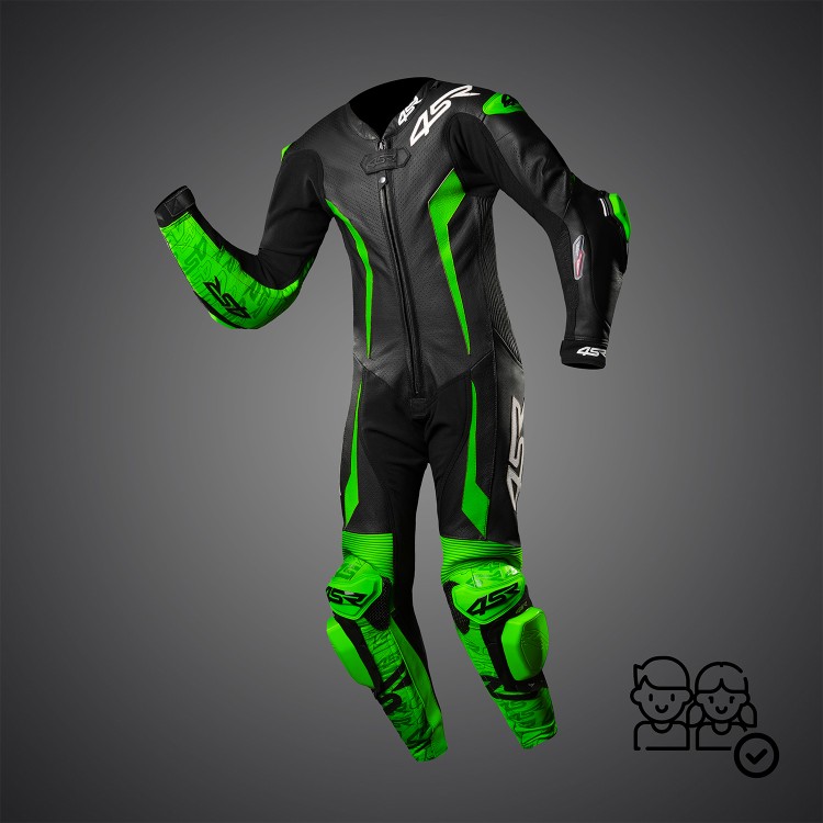 4SR eendelig kinderpak Racing Junior Green AR