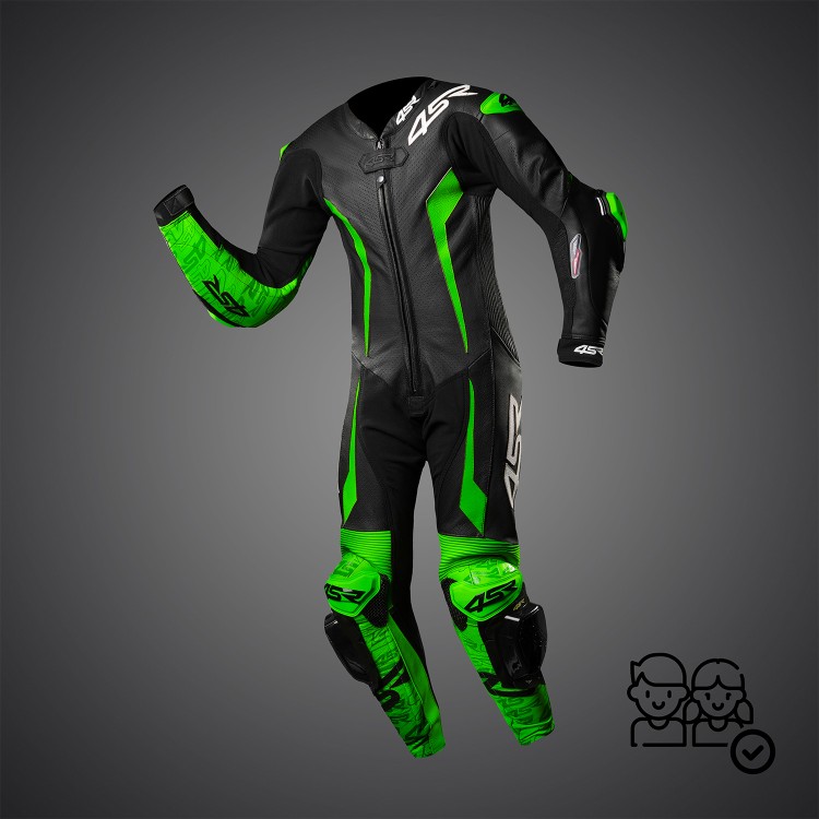4SR eendelig kinderpak Racing Junior Green AR
