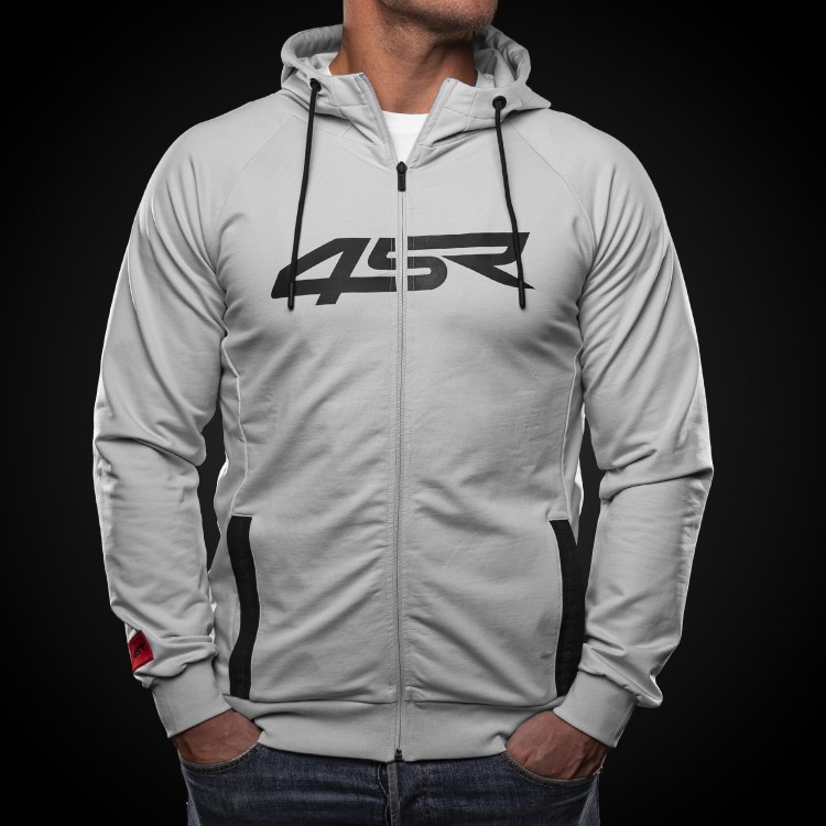 4SR Hoodie Logo Zip Grey 1