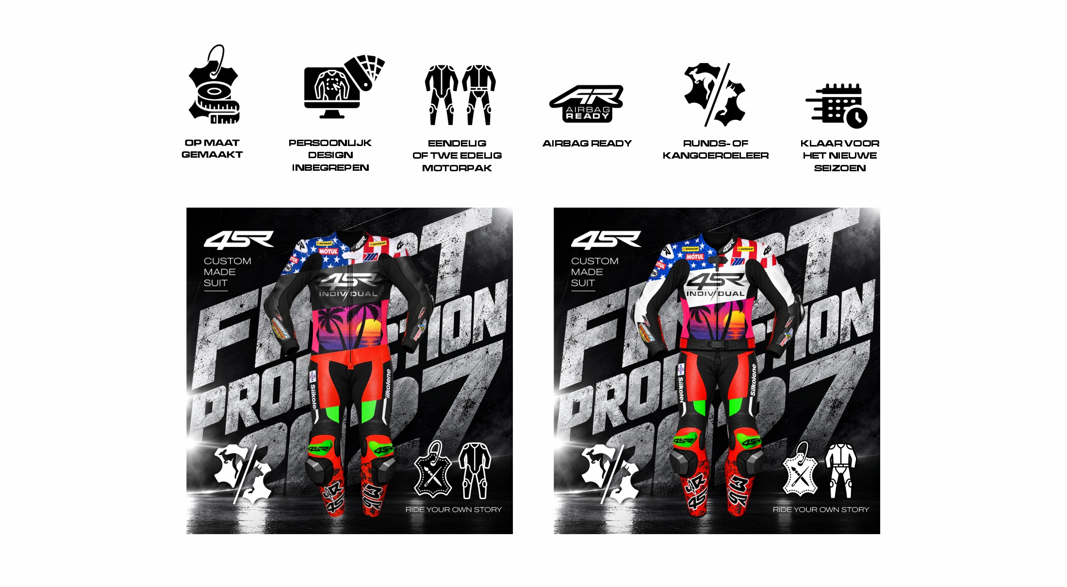 4SR Individual – motorpak op maat, uniek design, Airbag Ready, rundleer of kangoeroeleer