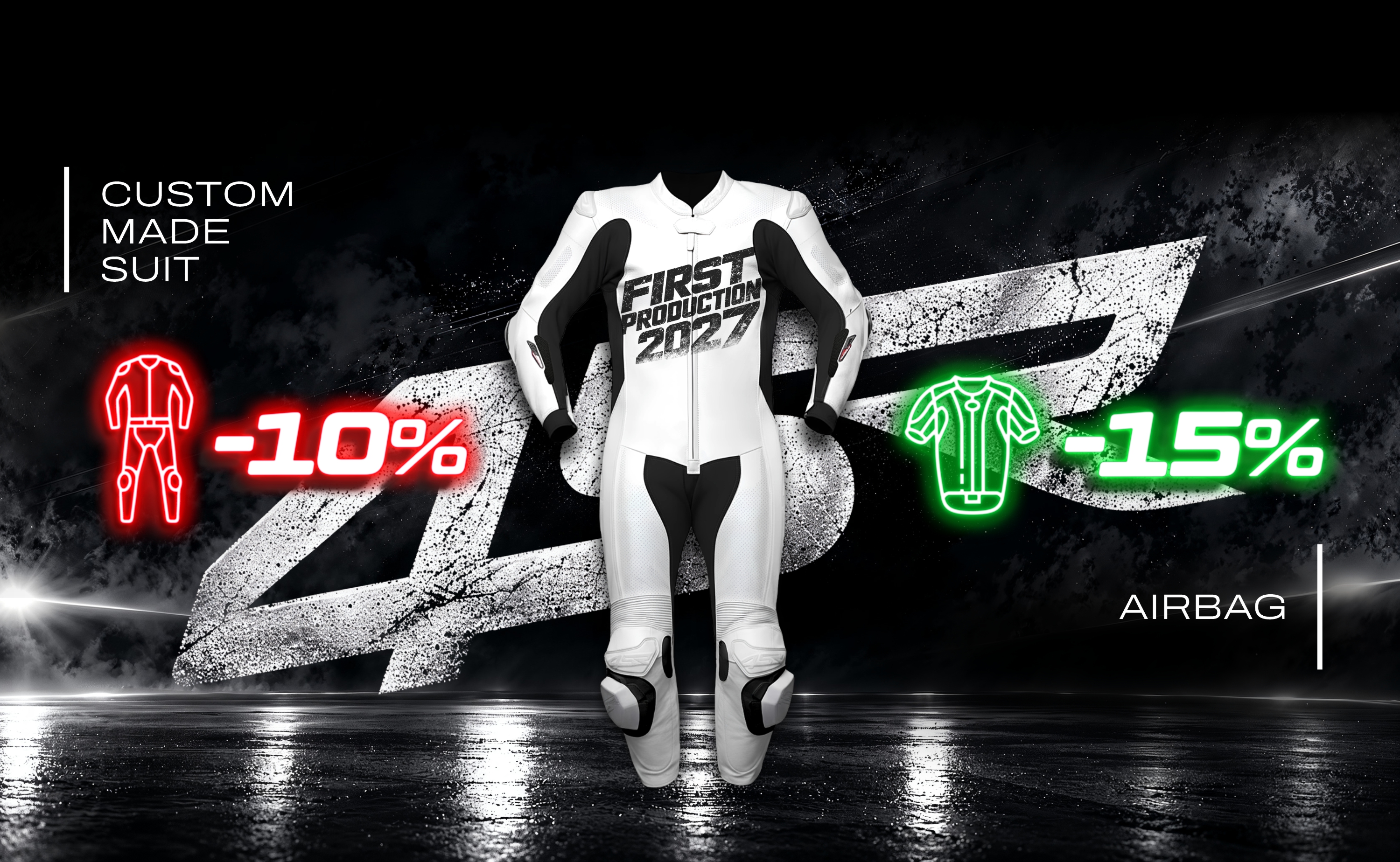 4SR Individual First Production 2027 – 10% korting op een motorpak op maat en 15% op een airbag